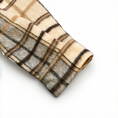 🌻Womens Zara Brown & Cream Checked Shacket Shirt Jacket Size S Wool Blend - Picture 5 of 9