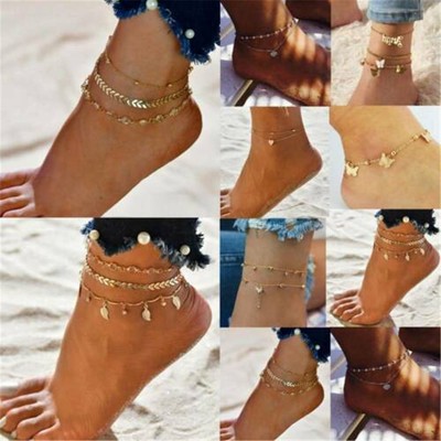 Ankle Bracelet Women Anklet Adjustable Chain Foot Beach Jewelry Gold Silver Hot Ankle Bracelet Women Anklet Adjustable Chain Foot Beach Jewelry Gold Silver Hot