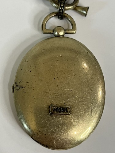 Vintage Fossil Keyhole Locket & Chain Brass Tone - Picture 9 of 9