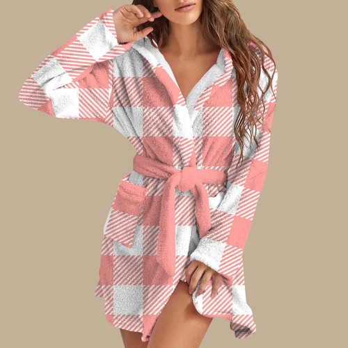Women's Long-sleeved Fall And Winter Warm Bathrobe Home Clothing Christmas - Picture 43 of 48