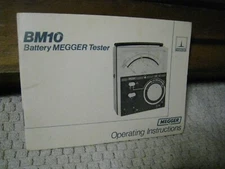 Biddle Megger battery tester BM10 manual good condition w/ diagrams 17pp 6x5in.