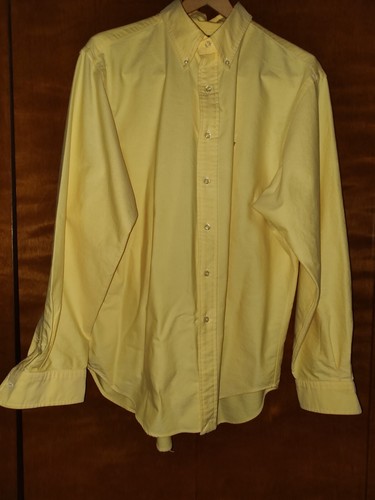 VINTAGE RALPH LAUREN HERREN KLASSISCHE PASSFORM GELB OXFORD STOFFHEMD 17 34-35 SCHÖN!  - Bild 2 von 3