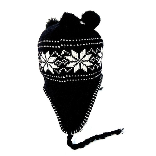 Cappello invernale! Paraorecchie Trapper Nero Rosso Blu - Foto 4 di 9