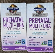 (2PK)Garden Of Life Dr Formulated Prenatal Multi + DHA Sup 60 gels Exp 09/26