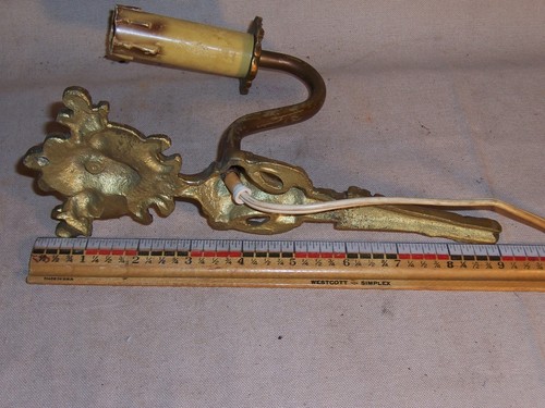 Vintage Cast Brass Wall Sconce Wall Mount Light Lamp with Face - Picture 6 of 6