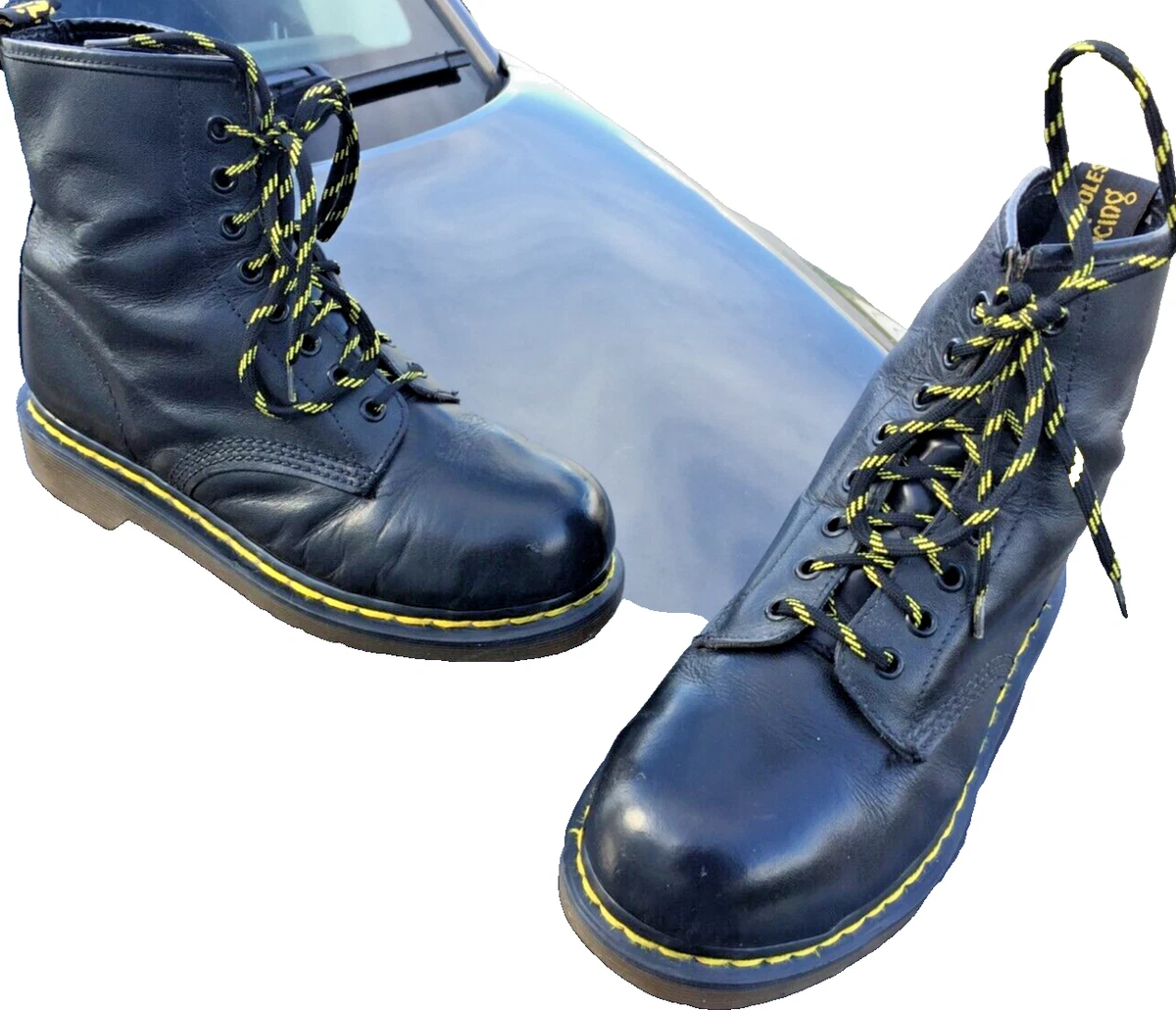 Vintage Dr Martens 1920 black leather boots UK 5 EU 38 steel Made in England