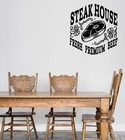 Wall Vinyl Decal Logo for Grilling Barbecue Beef Steak House Sticker (n1493)