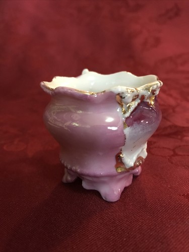 Antique Cup & Saucer Set Purple & Pink Gilt Footed Cup - Foto 6 di 8