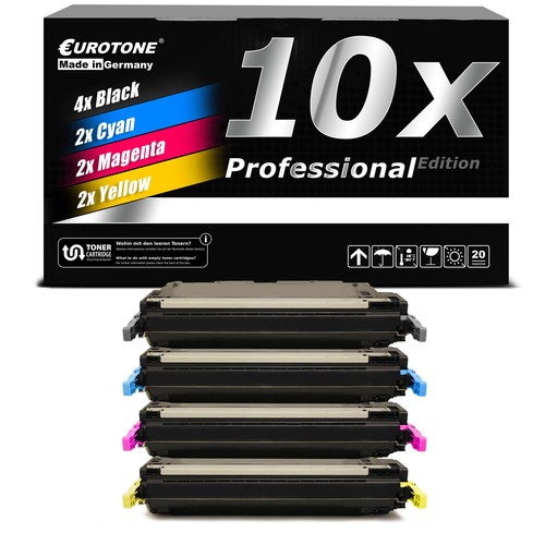 10x Eurotone PRO Patrone ersetzt HP Q6470A Q6471A Q6472A Q6473A 501A 502A