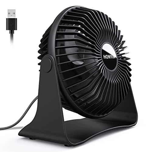 6 Small USB Desk Fan 3 Speeds Desktop Table Cooling Fan 360