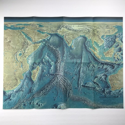 Mapa de piso vintage del Océano Índico de octubre de 1967 frente de la National Geographic Society - Imagen 2 de 7