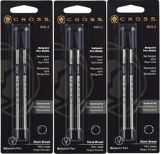 CROSS Ballpoint Pen Refills, Bold Point, Black Ink, 2 Per Pack, 3 Packs...