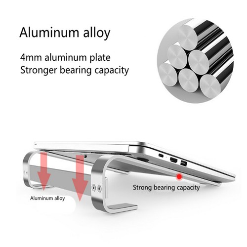 Universal Aluminum Alloy portable Slim Stand Non-slip Holder For Laptop 10“-18" - Photo 6/14