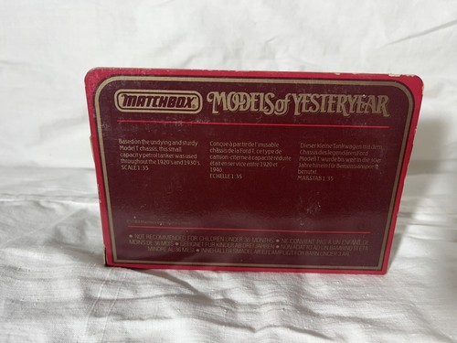 Matchbox Models of Yesteryear Y-3 1912 Model T Ford Tanker 1:35 Scale Die Cast - Picture 2 of 2