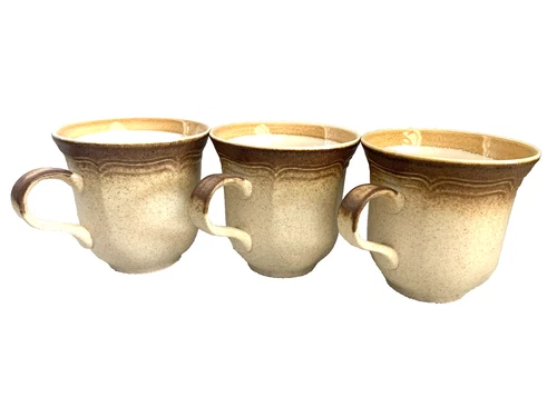 Set of 3 Mikasa Whole Wheat Tall 4” Mugs E8000 Japan