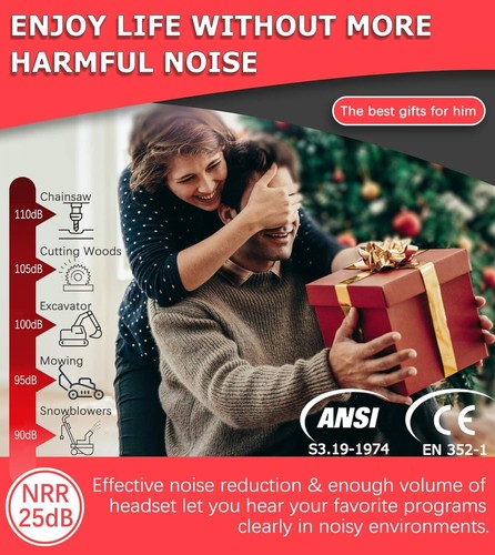 Comfortable Bluetooth 5.3 Ear Muffs with 30dB Noise Reduction for Work Safety - Picture 6 of 9