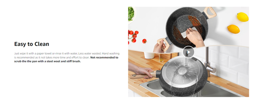 12 Piece Pots and Frying Pans Set Nonstick Induction Cookware Set Granite Coated image