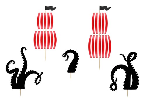 Pirate Ship Cake Toppers - Pirate Birthday Cake Decorations - Kids Party Cake - Picture 2 of 4