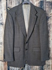 Oscar de la Renta Blazer 40R Houndstooth Wool Tweed Suit Jacket Old Money Preppy