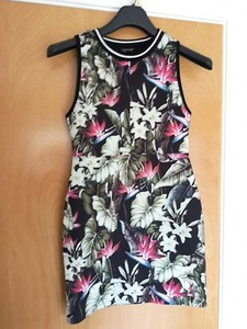 Mini Bodycon Ladies Floral Party Size Casual Black 10 Topshop Dress Stretch 8 qr0wUa8q
