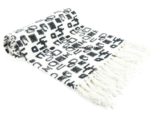 Indisch Mudcloth Überwurf Sofa Dekor Hand Webstuhl Decke Boho Blockdruck - Bild 83 von 101