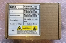 NEW - Ciena NTK591VN WMOTC0YFAA GE CWDM 1511NM SFP