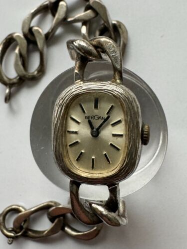 Bergana Uhr Damen 925er Silber Gehäuse und Armband - Werk läuft - Antik - selten - Bild 2 von 6