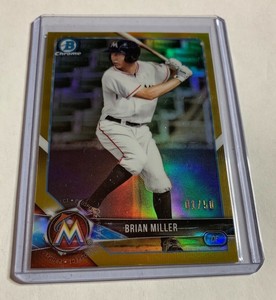 BRIAN-MILLER-2018-BOWMAN-CHROME-PROSPECTS-AUTOGRAPH-GOLD-REFRACTOR-1-50