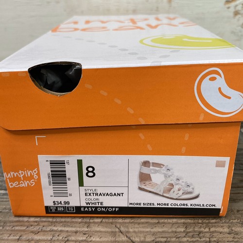 Jumping Beans Girls Extravagant White Open Toe Sandals New In Box - Picture 6 of 8