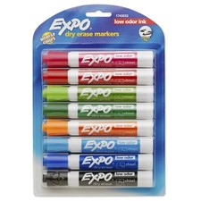 1743032 Low-Odor Dry Erase Markers Chisel Tip Fashion Colors 8-Count