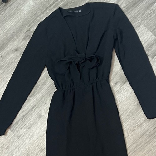 Zara EXTRA SMALL tuta manica lunga cravatta cravatta pantaloni gamba larga - Foto 5 di 5