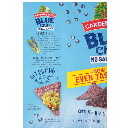 Garden of Eatin' Tortilla Chips, Unsalted, Blue Corn, 5.5oz - Picture 6 of 6