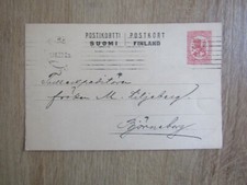 Old Postkort Postcard - Finland - postal stamped