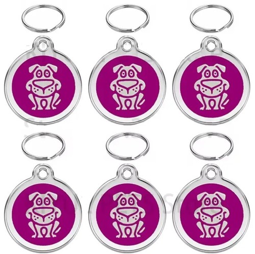 Targhetta CANE Design Frontale PET ID Incisa Personalizzata GATTO CANE COLLARE | Anello Incluso - Foto 9 di 11