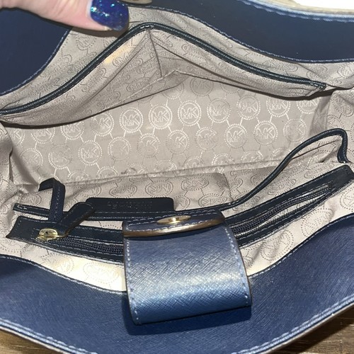 Michael Kors Hamilton Schulranzen Tasche groß marineblaugold Akzente Tragetasche Schultertasche - Bild 18 von 18