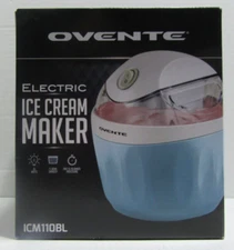 Ovente Electric Ice Cream Maker 1-Liter Bowl 15 Watt  #ICM110BL New in Box