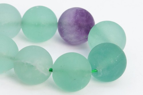 Natural Matte Multicolor Fluorite Beads Grade A Round Loose Beads 4/6/8/10/12MM - Picture 13 of 13