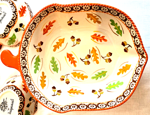 Temptations by Tara Vecchio Mondo Ghiande Fall Leaves 3pz Casseruola da Forno 2 qt - Foto 2 di 20