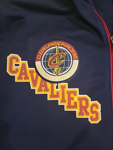 Cleveland Cavaliers Warm Up Zip Jacket Mens L Front Patches Huge Back Graphic - Picture 7 of 21