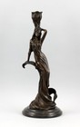 9937491-d Skulptur Bronze Figur Jugendstil Milo Kerzenleuchter Schönheit