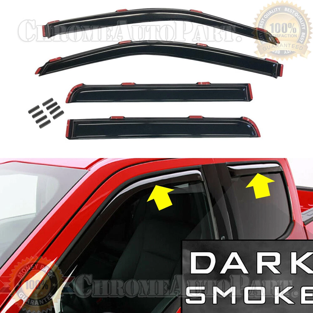 Window Visors Rain Guards For 2009 2014 Ford F 150 Supercrew Cab