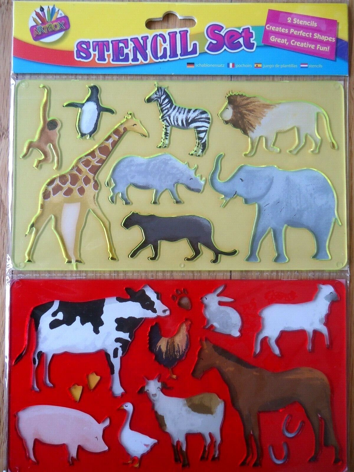 ANIMALS STENCIL SET - JUNGLE & FARM - lion giraffe cow goat etc. CHILDRENS CRAFT | eBay ANIMALS STENCIL SET - JUNGLE & FARM - lion giraffe cow goat etc. CHILDRENS CRAFT | eBay