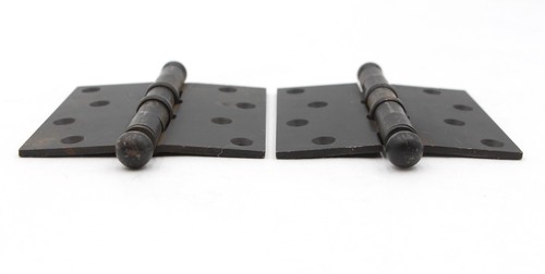 Pair of Vintage 4 x 4 in. Black Steel Ball Bearing Door Hinges - Bild 3 von 6