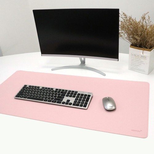 Leather Desk Mouse Pad with Stitched Edges & Non-Slip PU Mat (36 x 17 Inch) - Picture 6 of 6
