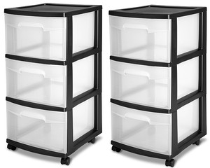 3 Drawer Organizer Set 2 Cart Craft Plastic Storage Container
