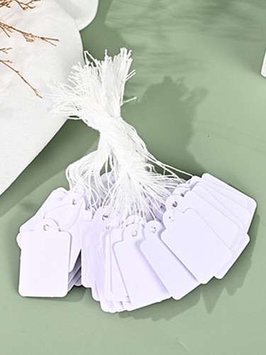 Garage Sale Price Tags Size #5 Blank White Merchandise Hang String Strung US - Picture 15 of 24