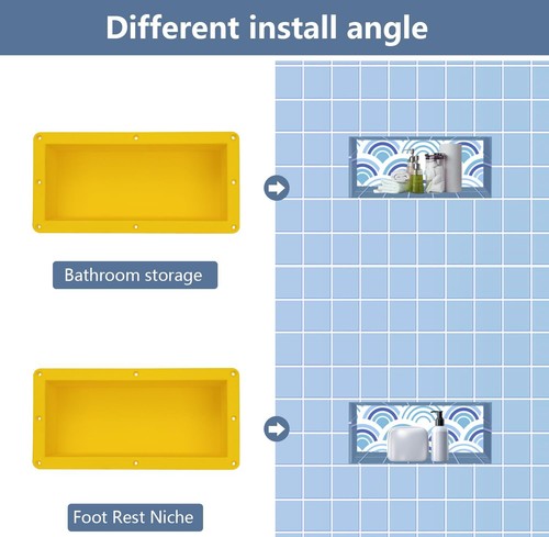 Uni-Green Ready Tile Shower Niche Footrest 16" x 8" x 4"(Inside 14" × 6" × 4") - Picture 4 of 9