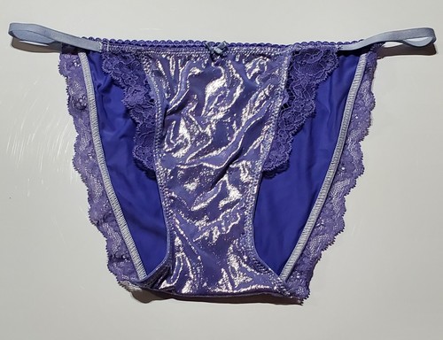 Victorias Secret Dream Angels String Bikini LACE Shiny 6/M PURPLE Jasmine Hot - Picture 4 of 7