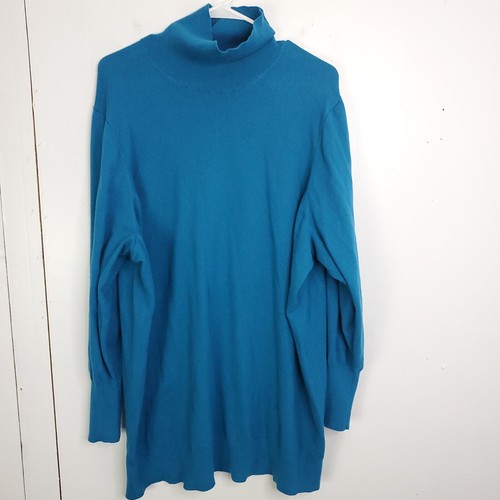 Torrid Pullover Damen 5X Rollkragen Langarm Blau Bequem Kuschelig Strick Büro