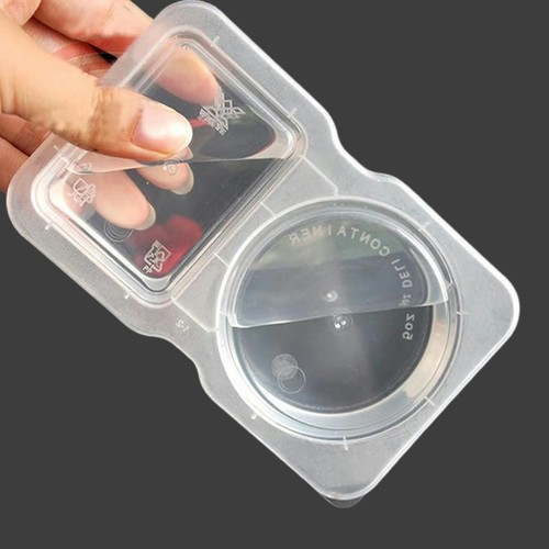 Double Compartment Condiment Container with Lids for Sauce Sampling Travel Snack - Picture 3 of 12